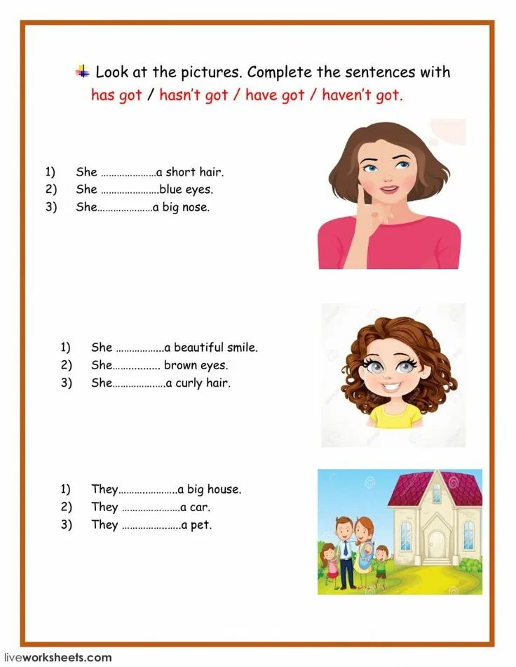 I ve got to e. Have got has got Worksheets. Have got в английском языке упражнения. Have has got for Kids. Have got английский Worksheets.