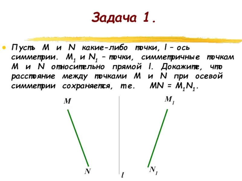 Пусть m а б в. Понятие движения относительно точке. Как найти симметричную точку относительно прямой. Точка симметричная точке относительно прямой. Как доказать что сохраняется расстояние при осевой симметрии.