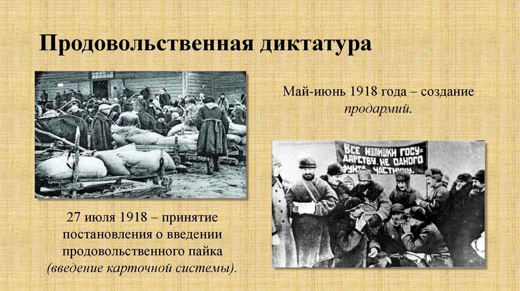 Продовольственная диктатура военного коммунизма. Военный коммунизм 1918. Военный коммунизм в годы гражданской войны. Продовольственная диктатура 1918. Голод введение