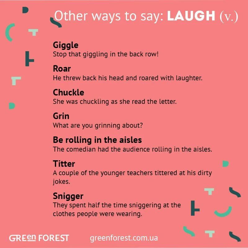 Look other way. Other ways to say say. Laugh giggle chuckle. Laugh синонимы на английском. Ways to laugh in English с переводом.