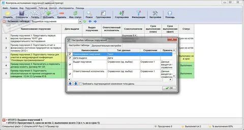 Программу контроля выполнения