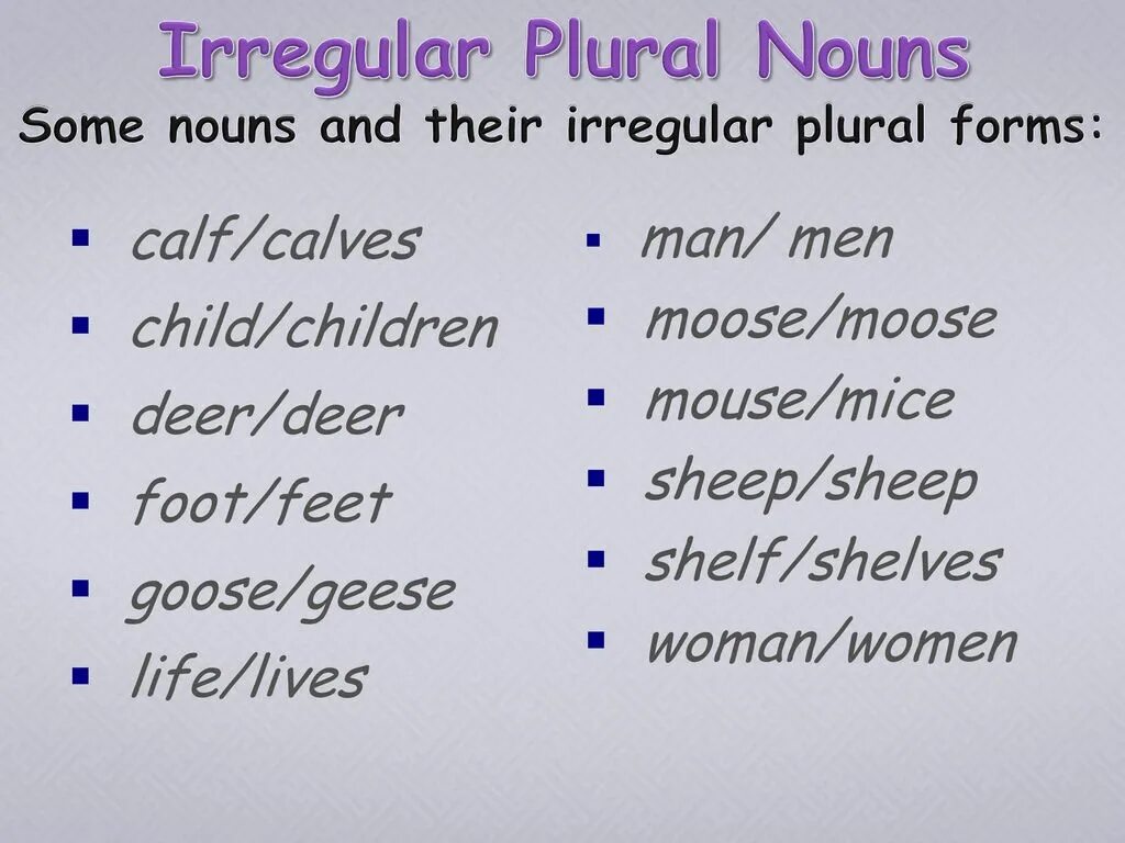 Irregular plurals таблица. Irregular Nouns plural таблица. Irregular plural forms of Nouns. Plurals исключения.