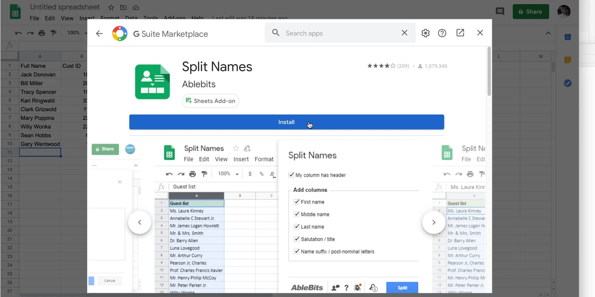 Name split. Name split