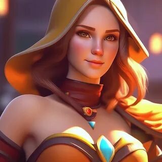 Персонаж Lina из Dota 2, 32к, хардкор, привлекательная, реалистичная" ...