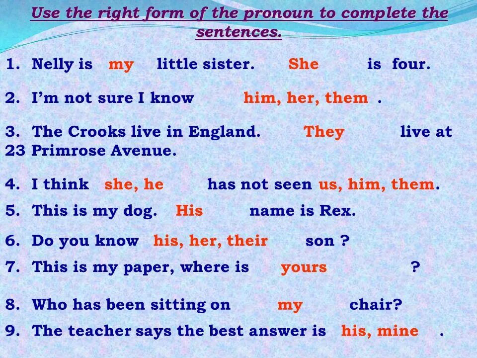 Complete the joke. Complete the answers using the pronouns in the appropriate forms 5 класс. Complete the answers using the pronouns in the right forms 5 класс. Complete the Dialogue with the pronoun. ОN the right.