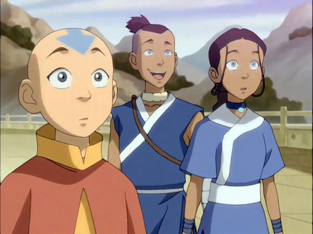 Avatar the last airbender in english. Аанг Катара Сокка.