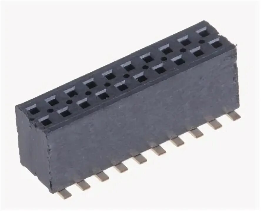 D 01 110. CONN Socket .8mm 20pos SMD. SMD Socket 1,27. Гнездо для платы. Соединители плата-плата.