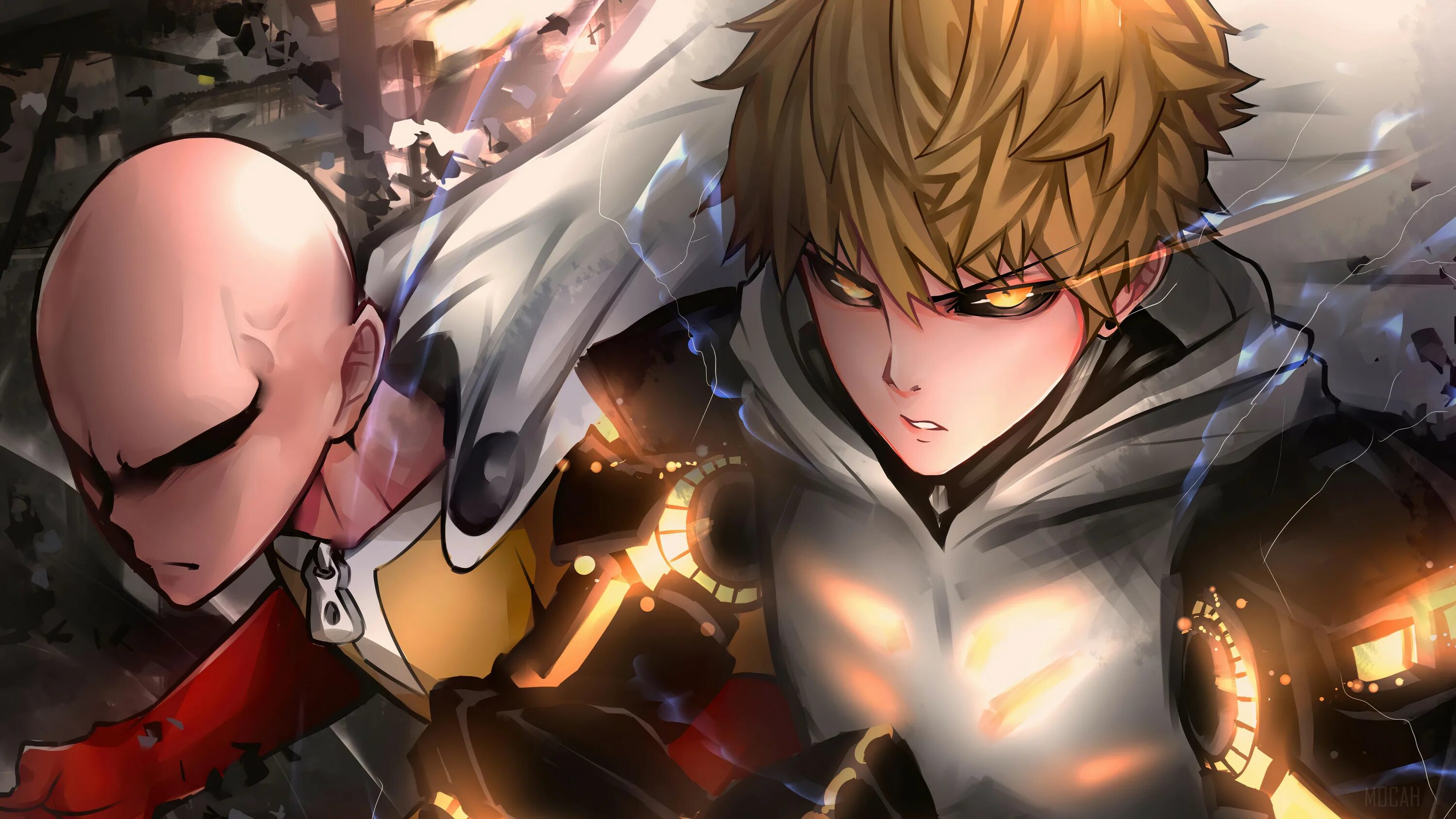 Genos sans. One Punch Генос. Сайтама и ДЖЕНОС.