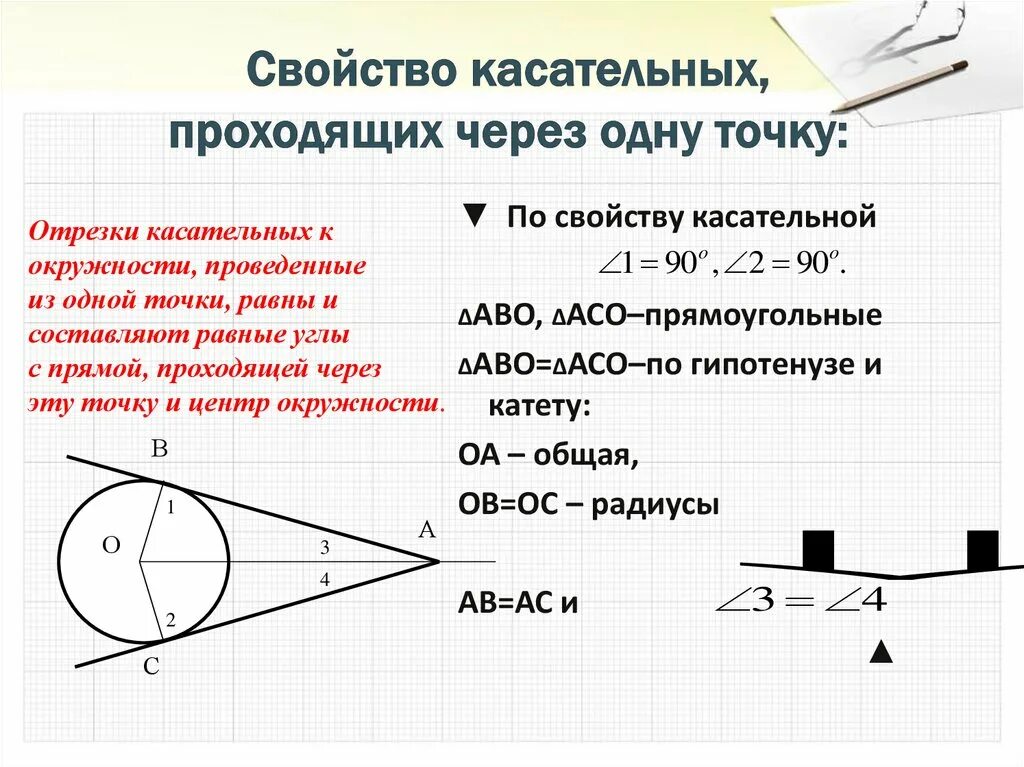 Зажимать опираться примирение касательная. Свойство отрезков касательных. Основное свойство касательной. Свойство касательных проведенных из одной точки к окружности. Свойство касательной проходящей через одну точку.