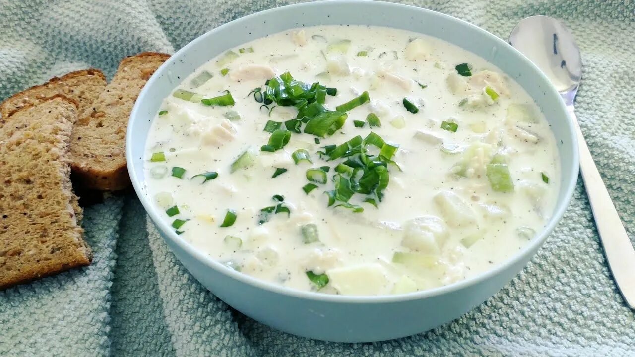Окрошка на курином бульоне рецепт