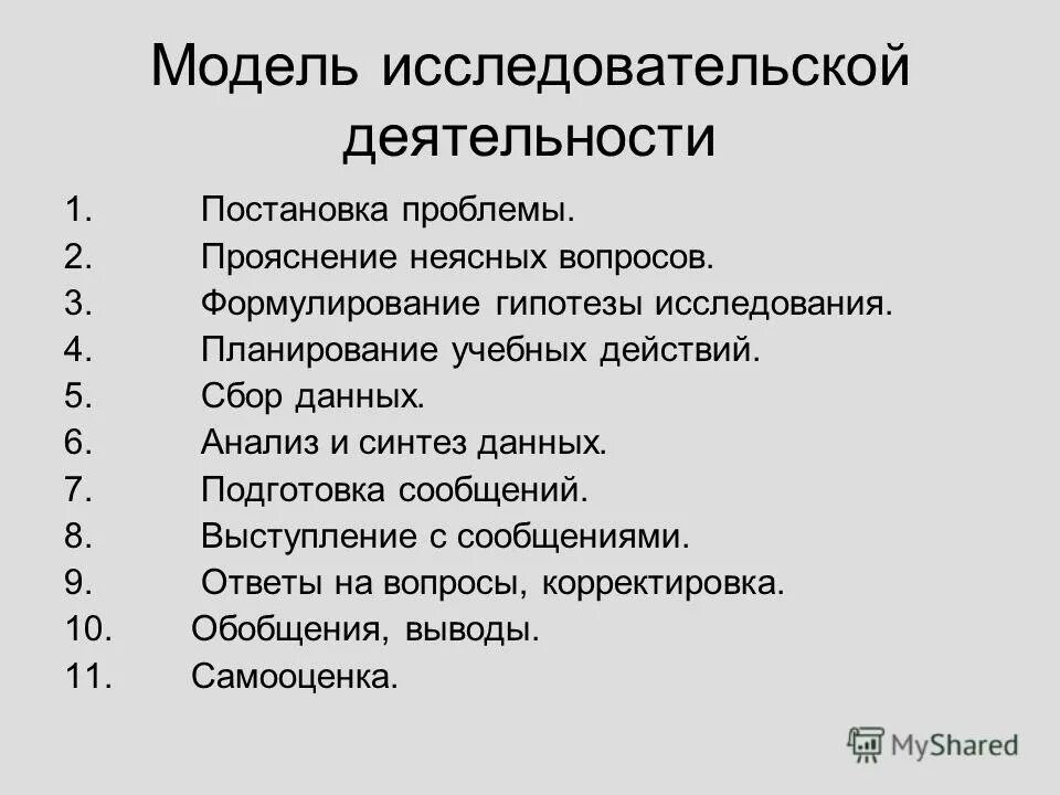 Исследовательские работы по праву. Модель исследовательской деятельности. Исследовательская деятельность блок вопросов 3.