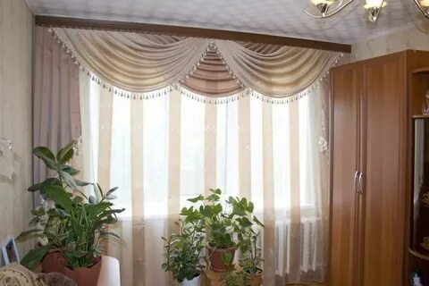 Красивые ламбрекены для зала без штор