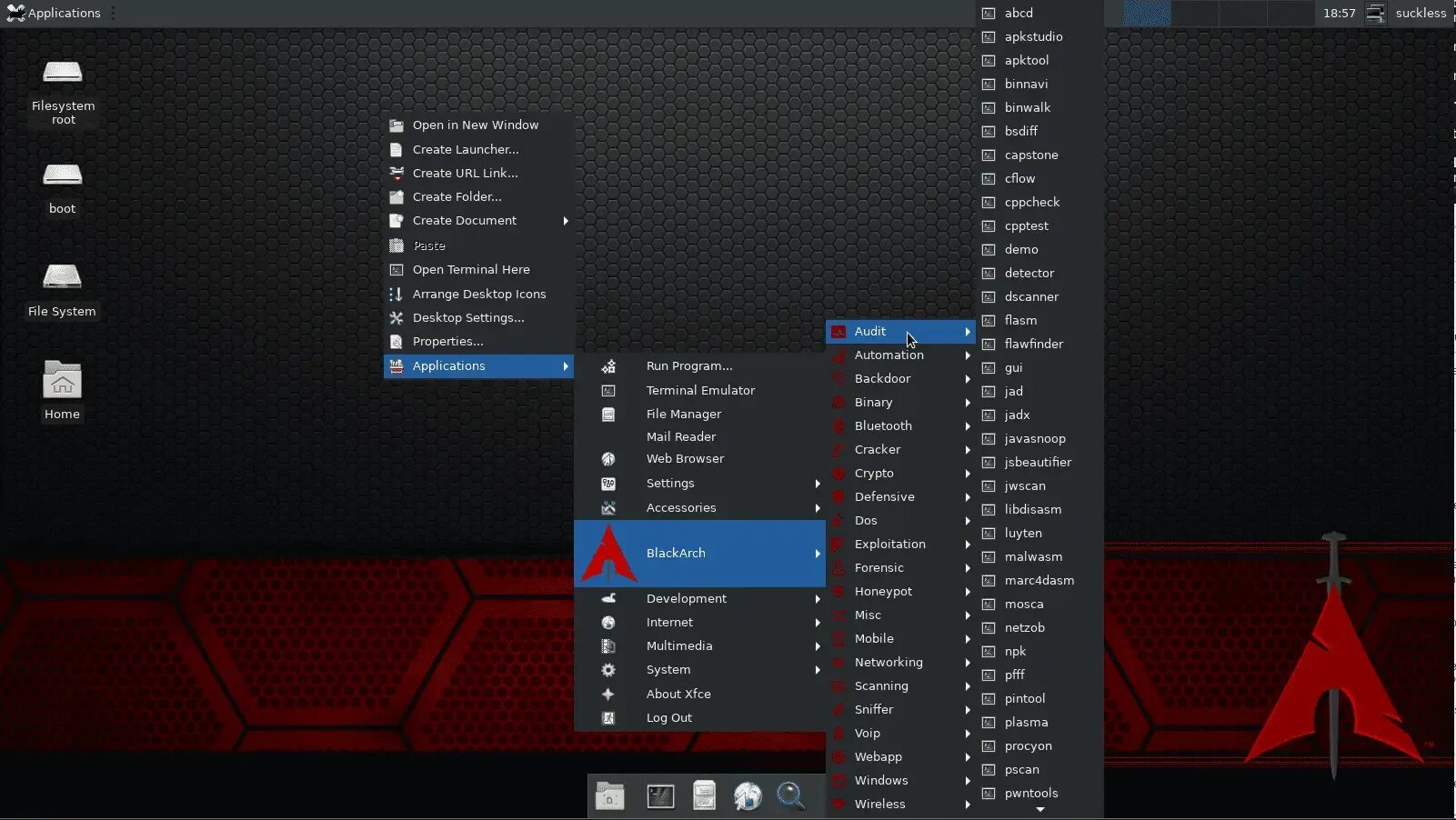 Linux маска файла. Blackarch linux xfce. black arch linux. blackarch графическая оболочка. blackarch linux рабочий стол.