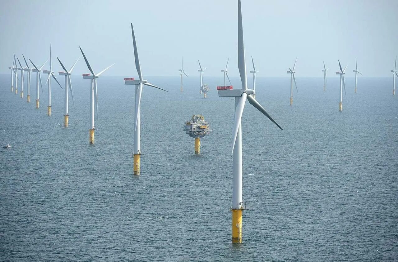 Безветренная погода 4. Шельфовая ветряная электростанция. Шельфовые ВЭС В Дании.. Морской ветропарк в Дании. Акватория Тронхейма ветряки.
