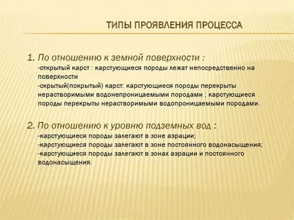 Условия проявления