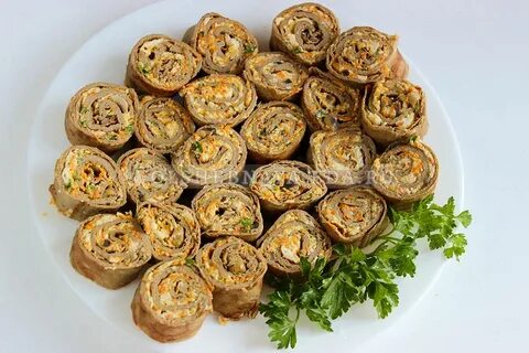 Рулетики из печени с морковью