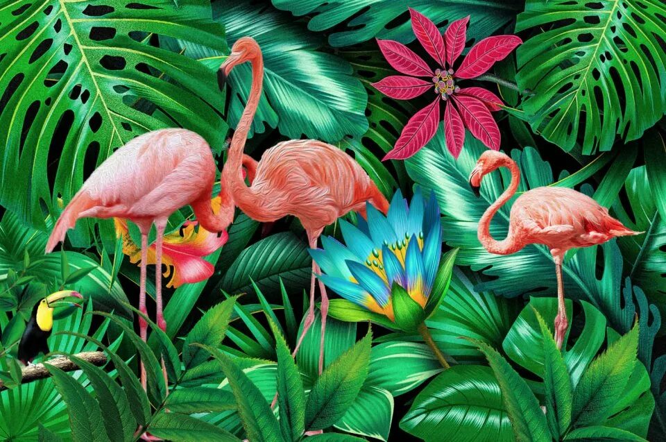 Тропики Фламинго. Фламинго в тропиках. Фреска тропики. Фреска Фламинго.