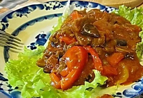Мясо говядина с баклажанами
