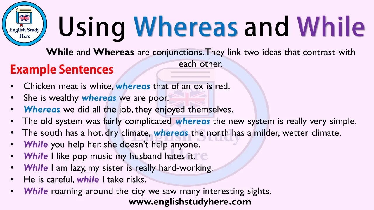 Whereas while разница. Whereas although разница. Whereas употребление. Предложения с whereas. However sentences