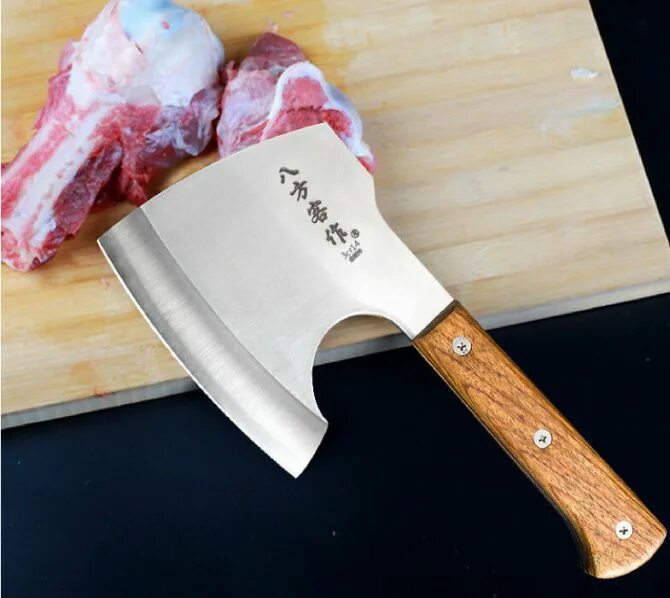 Рубить кости. Нож топорик секач. Нож Тесак для мяса x50cr15. Stainless Steel Kitchen Knife нож топорик.