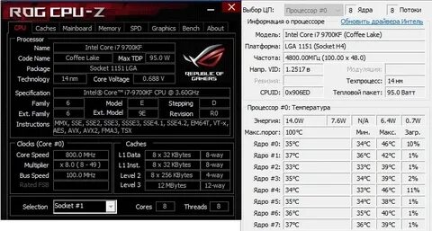 Температура процессора intel core