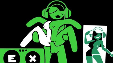 explicit, artist:minus8, breast, dj, dj exit (minus8), exit sign, female, green 