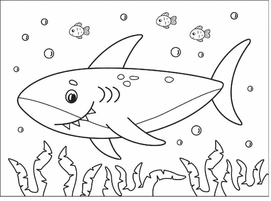 Акула раскраска для детей распечатать friendly shark coloring page shark coloring pages mermaid Shark coloring pages,