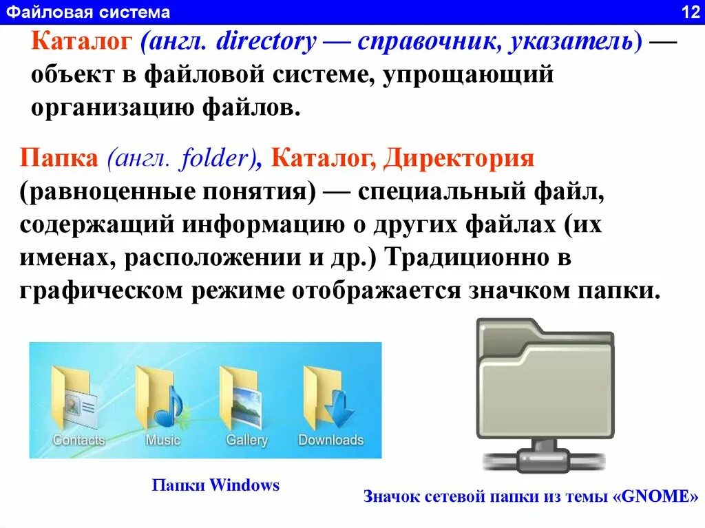 Файловая система компьютера папки и файлы. Каталог это в информатике. Понятие файла и папки. Понятие файла и папки в информатике. Доменные папки