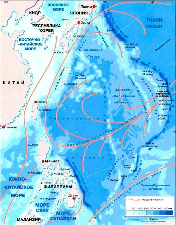 Течения в Восточно-китайском море. Течения Южно китайского моря. Климатическая карта филиппинского моря. Течение в Южно китайском море на карте. Восточно китайское на карте