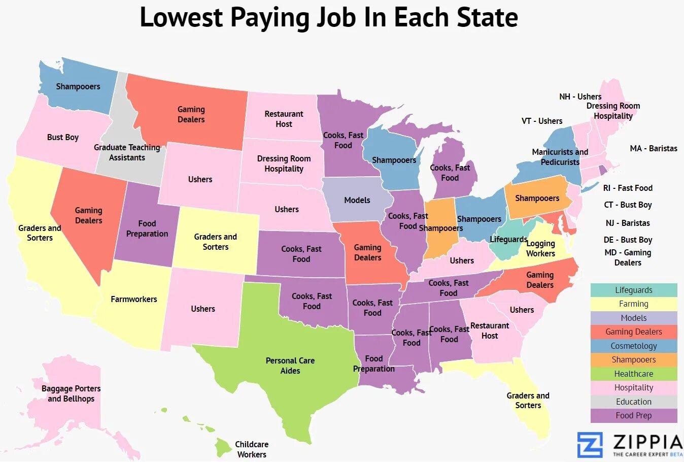 Pay state. Job карты. States in English. Languages in USA. Low paid jobs.