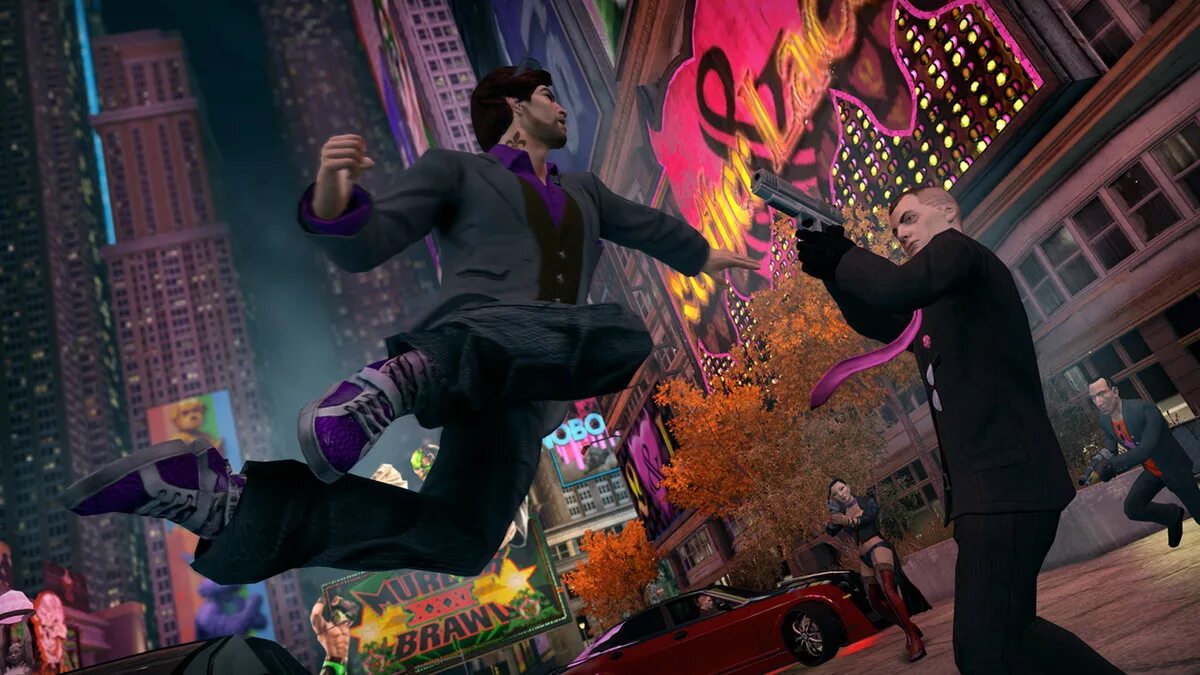 Включи игры фиолетовая. Saints Row. Saints Row the third Remastered. Saints Row IV. Saints Row 3 Remastered Boss.