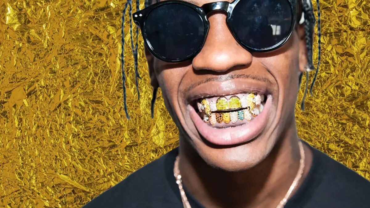 Черный без зубов. Грилзы Трэвиса Скотта. Travis Scott гриллзы. Трэвис Скотт зубы.