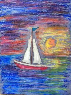 Рисунки восковым мелком