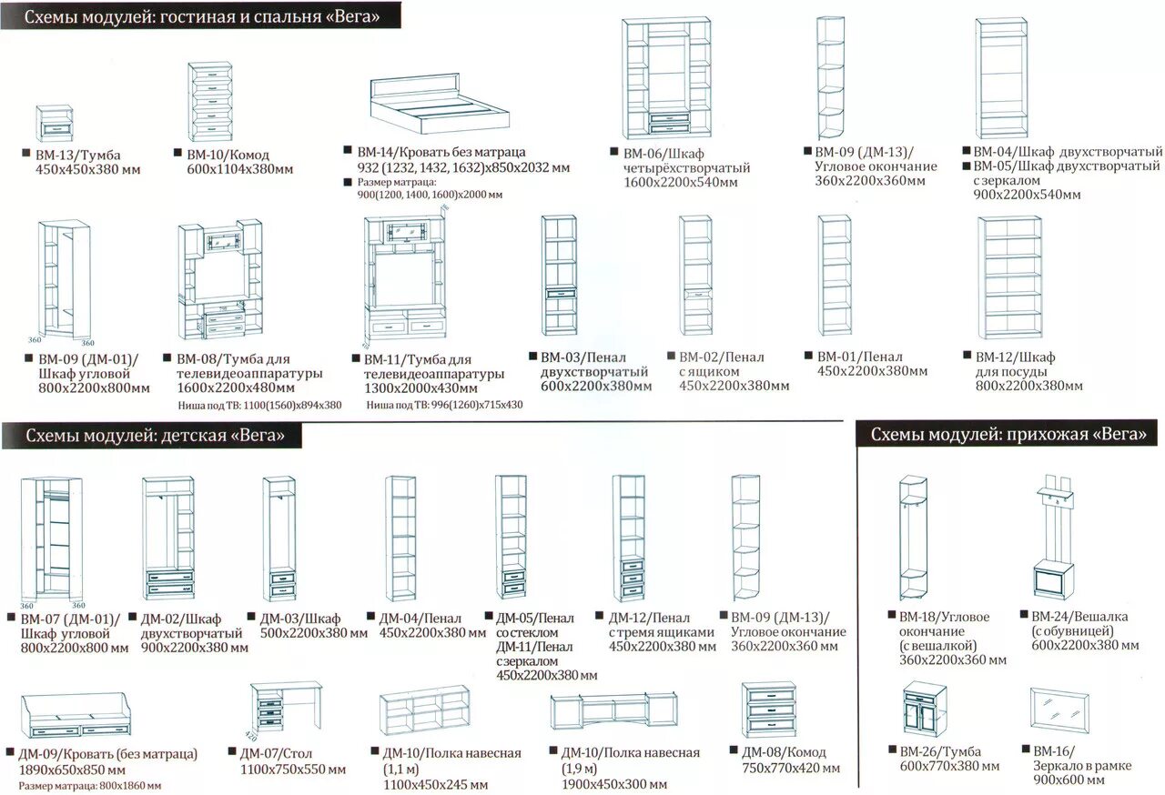 Vega модули. шкаф 2-х дверный вега.