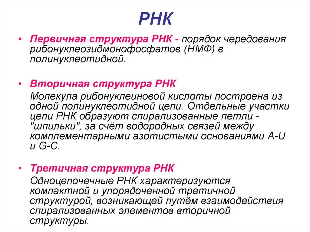 Структуры РНК первичная вторичная и третичная. Первичная структура РНК. Первичная и вторичная структура РНК. Структурная организация РНК биохимия.