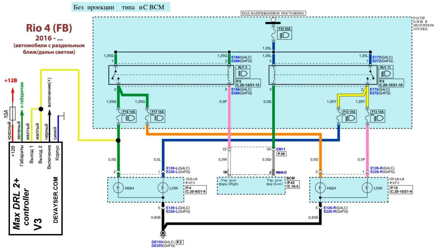 Как подключиться к киа рио. Схема ходовых огней Киа Рио 4. Схема фары Киа Рио 4. Схема противотуманных фар Киа Рио 4. Расцветка проводов аудиосистемы Киа Рио 3.