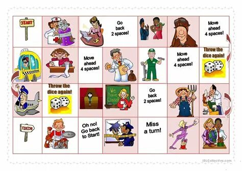 Jobs Board game. Задания на профессии по английскому. Jobs Board game for Kids. Professions Board game.