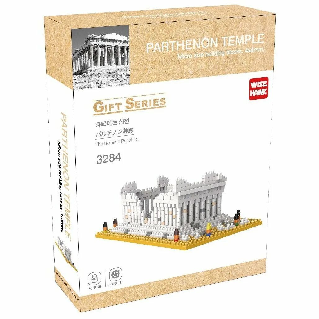 Temple купить. Конструктор wisehawk & LNO Парфенон Афины 567 деталей no. 3284 Parthenon Temple Gift Series.