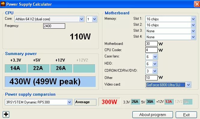 Power calculator