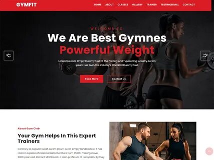 Gymfit Gym & Fitness Landing Page Template.