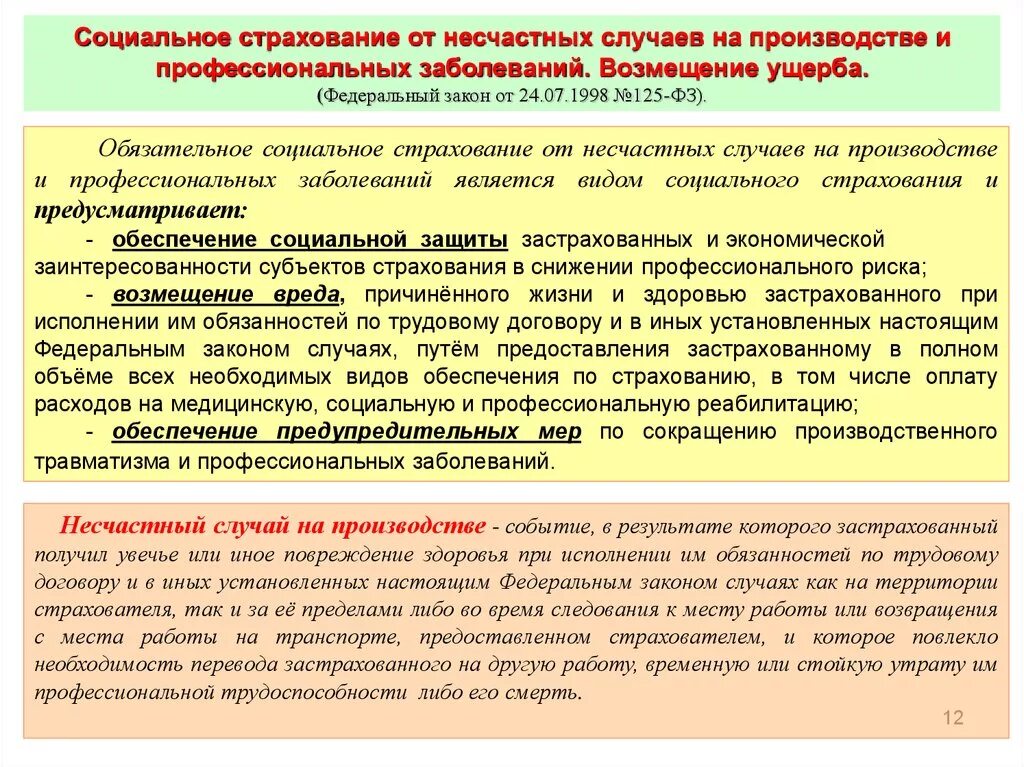 Документов результате несчастных случаев на производстве. Несчастных случаев на производстве и профессиональных заболеваний. Страхование от несчастных случаев на производстве. Возмещение вреда на производстве. Возмещение ущерба проф заболевания.