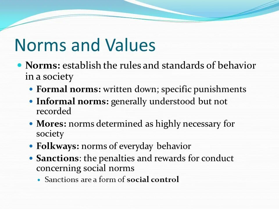 Norms. Social Norms. Culture values Norms. Types of social Norms. Rules in society