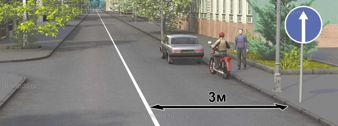 Можно ли парковать мотоцикл. Парковка на полосе движения. Между ТС И сплошной линией разметки менее 3 метров. Парковка на проезжей части одностороннего движения. Стоянка до сплошной линии.
