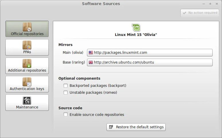 Software sources