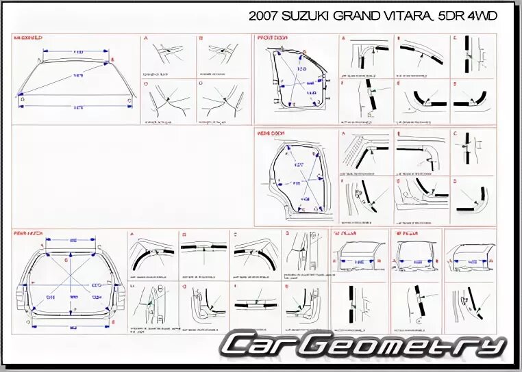 Размер капота Suzuki Grand Vitara 1998-2005. Габариты Suzuki Grand Vitara 2008. Размер капота Suzuki Grand Vitara 2008. Геометрия кузова Сузуки Гранд Витара 2008.