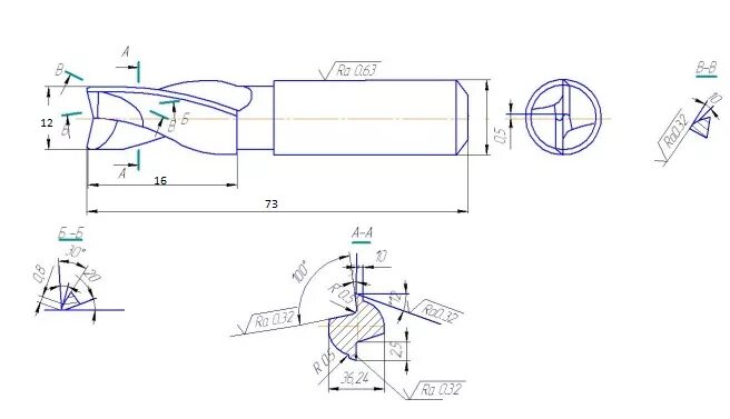 Концевая твердосплавная фреза чертеж. Концевая фреза чертеж. Чертеж концевой фрезы в компасе. Фреза концевая 20 мм чертеж. Фреза в компасе