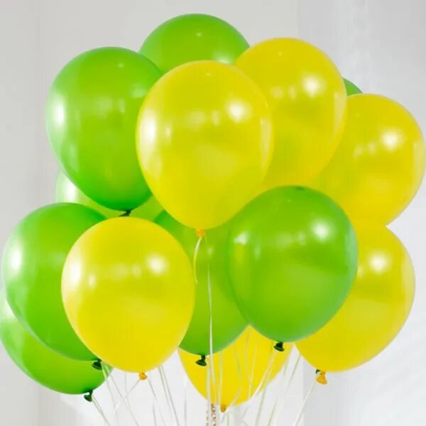 Желтые шары фото Sarı- siyah Metalik 12 İnç 100 Adet Balon Pompa Balon Zinciri Seti