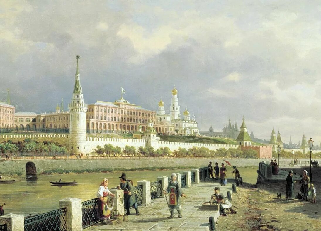 В конце xviii в появились. Петра Верещагина «вид на Кремль» 1879 года.