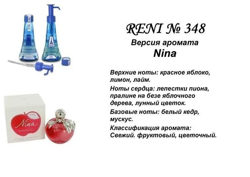 Духи Рени Nina Ricci 348. Духи Рени Nina Ricci Nina.