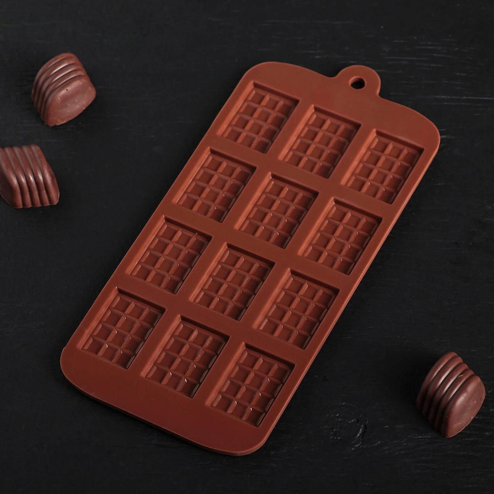 Форма для шоколада Доляна «плитка», 21×11 см, 12 ячеек. Форма для льда и шоколада «плитка», 21×11 см, 12 ячеек (2,7×3,9 см). Форма для шоколадных конфет силиконовая плиточки. Силиконовая форма для шоколада "плитка микс 9 в 1".